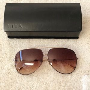 DITA Condor Aviator Sunglasses, Dark Brown